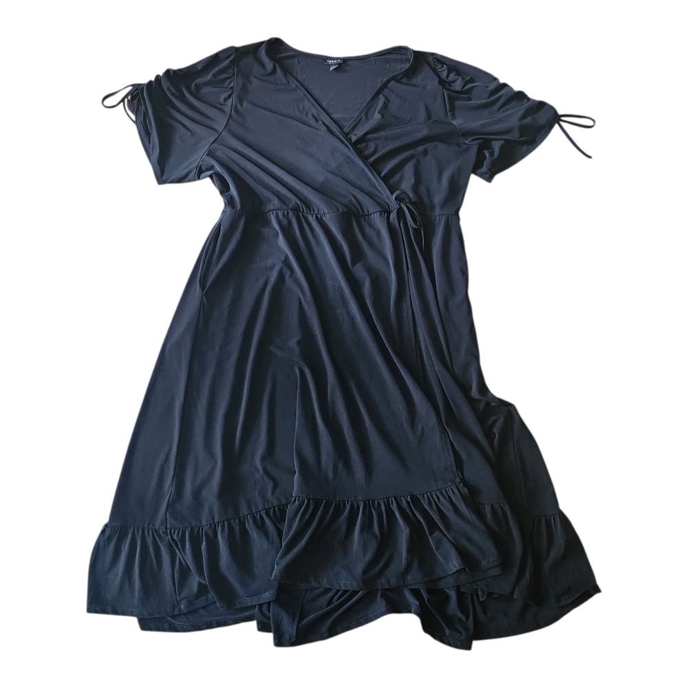 Torrid Size 3 Black A-line Midi Wrap Dress